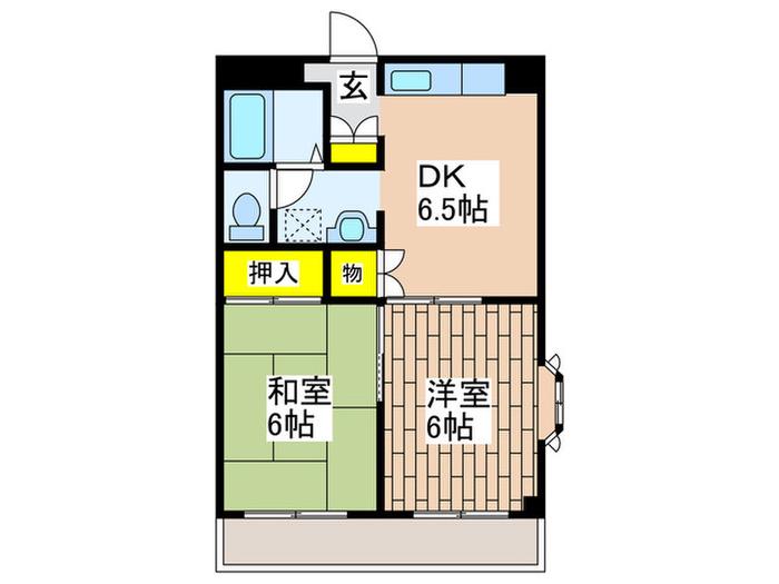 TSコーポラス(2DK/1階)の間取り写真