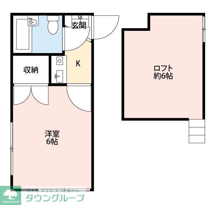アミューズメント芝第二(1K/2階)の間取り写真
