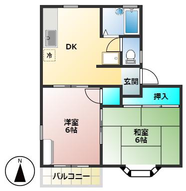 アイム77(2DK/1階)の間取り写真