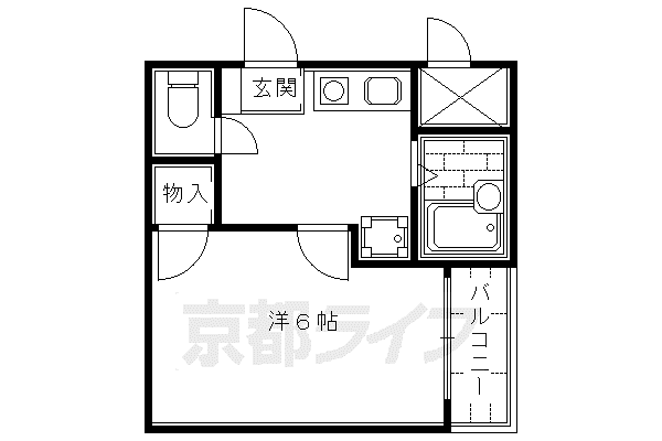 ラリティ田中(1K/3階)の間取り写真