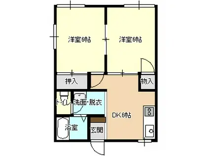 ニコニコハイツ(2DK/2階)の間取り写真