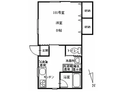 グレイスパレス(1K/1階)の間取り写真