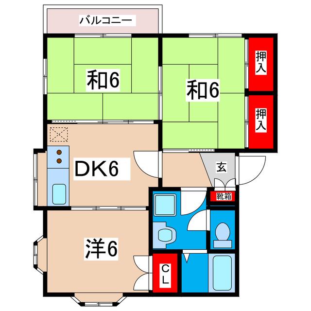 サンエクレール(3DK/2階)の間取り写真