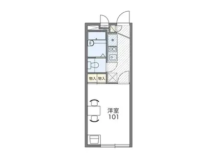 レオパレスルコントワール5(1K/1階)の間取り写真