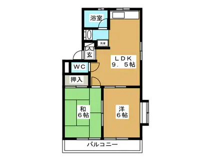 メゾン泉(2DK/2階)の間取り写真