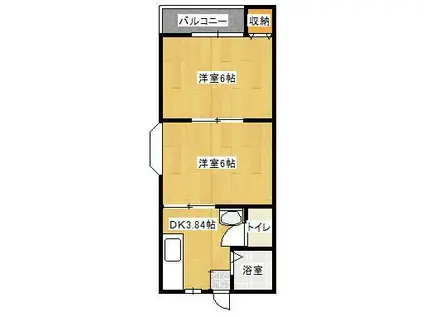 藤ハイツ(2DK/2階)の間取り写真