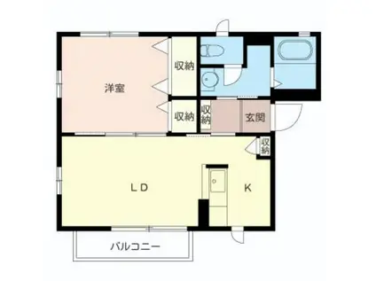 シャーメゾン ミハス(1LDK/1階)の間取り写真