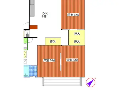 ユタカマンション(3DK/3階)の間取り写真