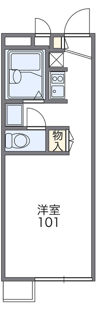 レオパレスプラムI(1K/2階)の間取り写真