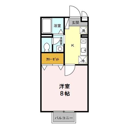 ヴィレッジタカミドー A棟(1K/1階)の間取り写真