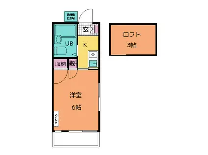 ノーブルハウス(1K/2階)の間取り写真