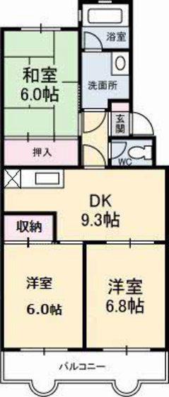 第2キクスイビル(3DK/3階)の間取り写真