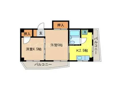 藤川マンション(2K/4階)の間取り写真