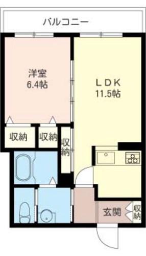 エクセレント プレイス(1LDK/3階)の間取り写真