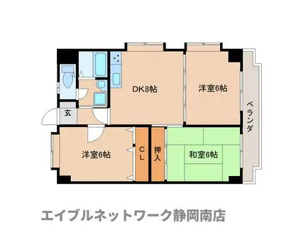 フレンドシップ99(3DK/3階)の間取り写真