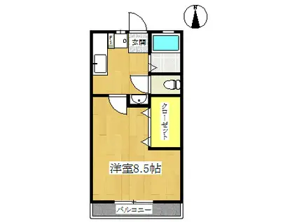 ファミール安斎(1K/3階)の間取り写真