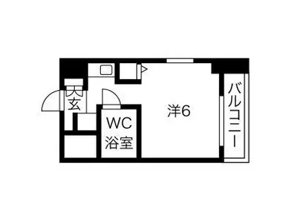 猪名寺パークマンションI(ワンルーム/6階)の間取り写真