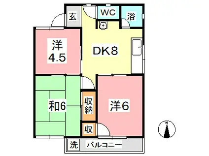 コーポ猪木(3DK/2階)の間取り写真