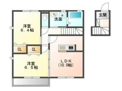 ネットハイツIII(2LDK/2階)の間取り写真