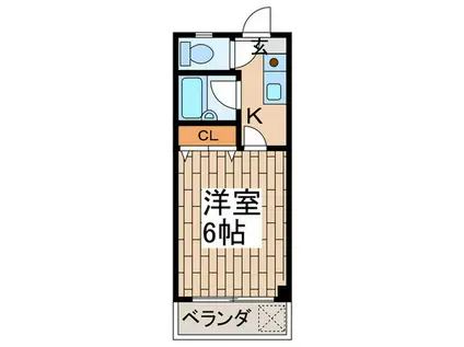 シャングリラ兼坂(1K/1階)の間取り写真