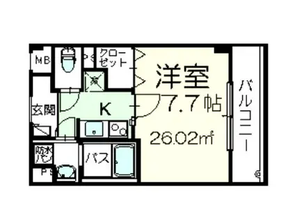 サンリット三好(1K/2階)の間取り写真