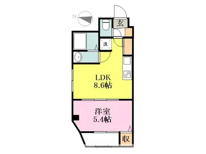 ミッキーハウス八千代台(1LDK/1階)の間取り写真