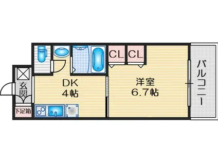第15関根マンション(1DK/5階)の間取り写真