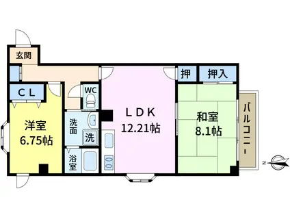 エラン松島(2LDK/1階)の間取り写真