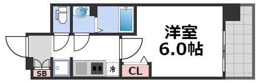 ララプレイス玉造パルク(1K/8階)の間取り写真
