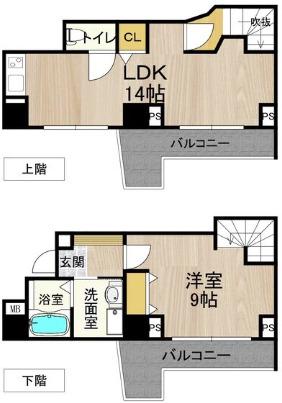CITY SPIRE難波サウスタワー(1LDK/6階)の間取り写真