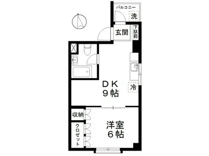 マンションキリイ(1DK/5階)の間取り写真