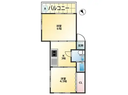 小林ハウス(2K/1階)の間取り写真