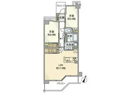 ノブレス相模大野(2LDK/3階)の間取り写真