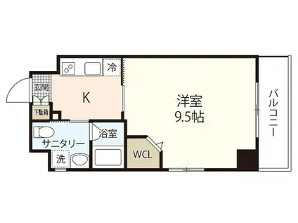 パレグレース中広II(1K/5階)の間取り写真