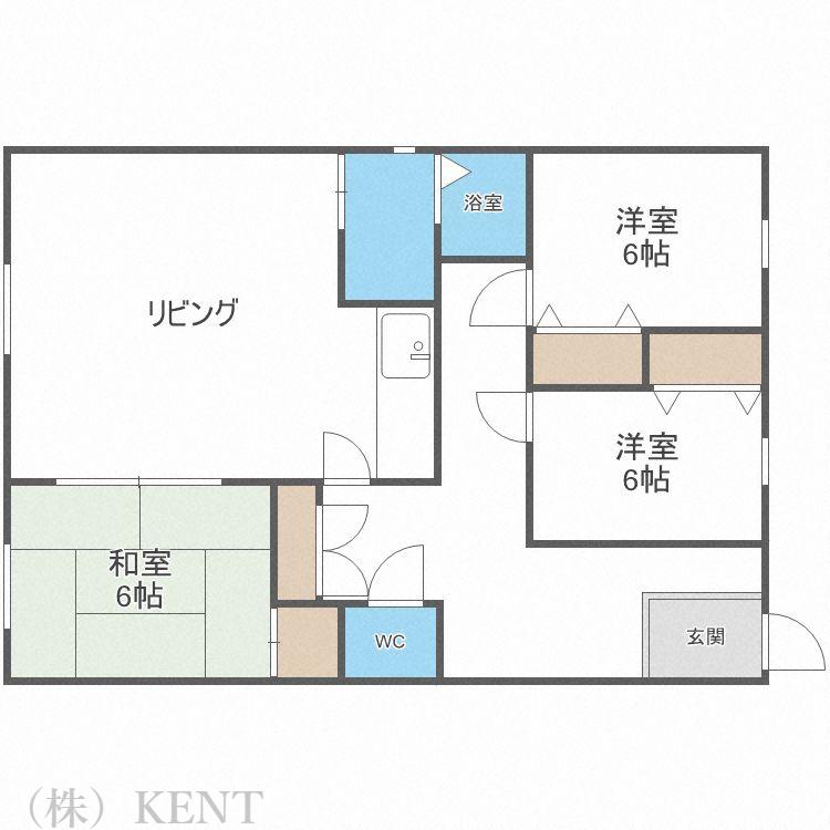 コーポMARUMIYA B棟(3LDK/3階)の間取り写真