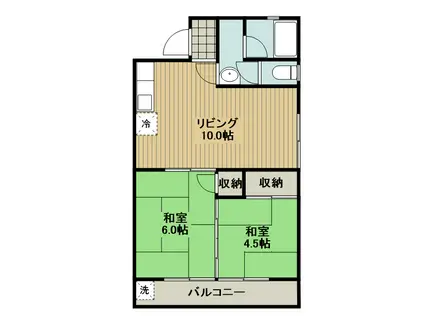 メゾン石川(2LDK/1階)の間取り写真