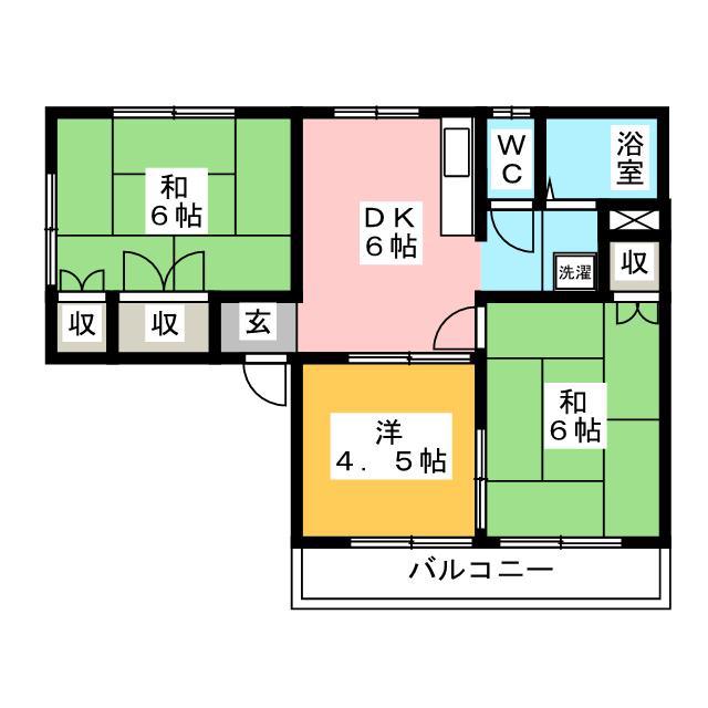 オカダメゾン(3DK/3階)の間取り写真