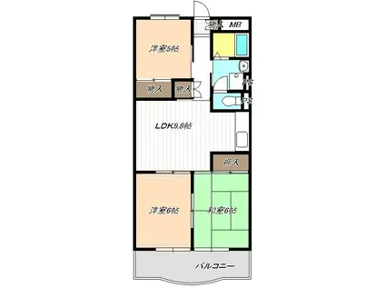 メゾン二村III(3DK/2階)の間取り写真