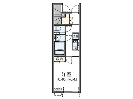 西武拝島線 東大和市駅 徒歩7分 2階建 築13年(1K/1階)の間取り写真