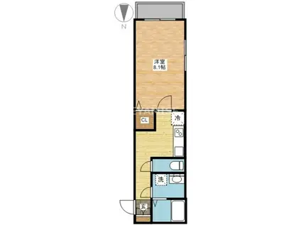 ヒルズ HARADA(1K/3階)の間取り写真