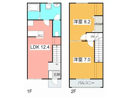 M.リアン(2LDK/1階)の間取り写真