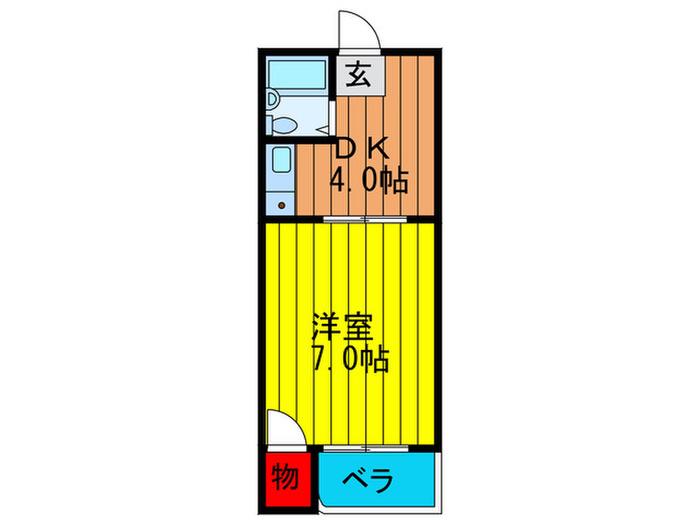メイゾン5(1DK/4階)の間取り写真