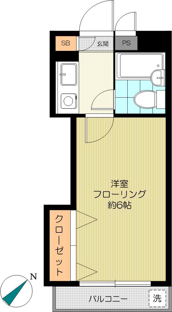 トリム早稲田(1K/2階)の間取り写真
