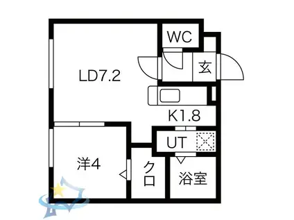 SPERANZAKOTONI(1LDK/4階)の間取り写真
