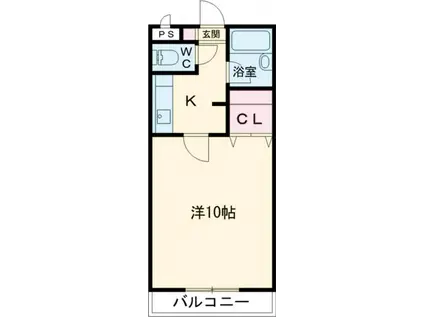 レジデンスわかば(1K/2階)の間取り写真