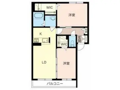 アトレッテジーロ(2LDK/2階)の間取り写真