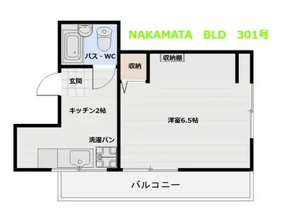 中俣ビル(1K/3階)の間取り写真