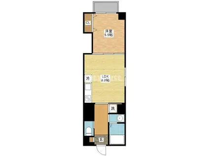 MフラットIII(1LDK/8階)の間取り写真