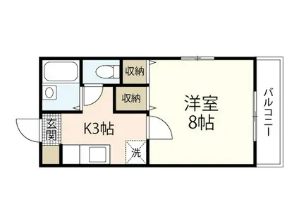 ステーショナリー西川(1K/1階)の間取り写真