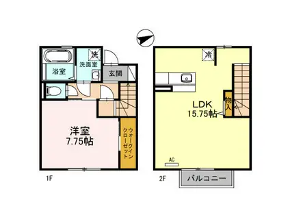 RESIDENCE POLARB(1LDK/1階)の間取り写真